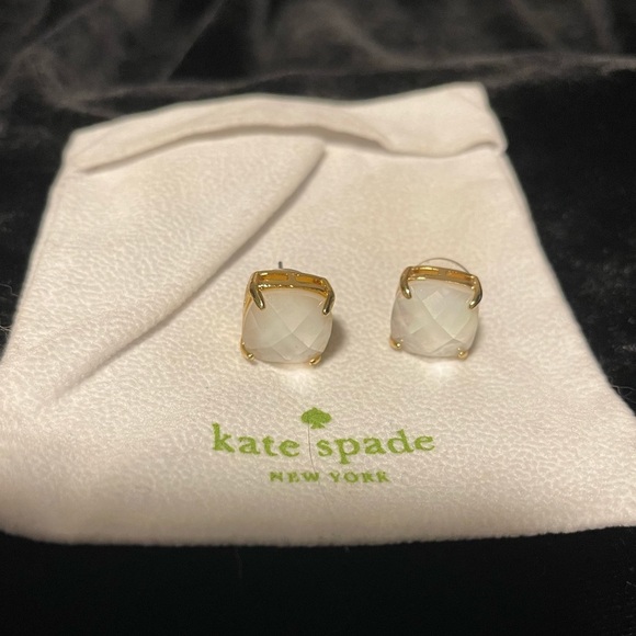 kate spade Jewelry - kate Spade Square Stud Earrings in white like new condition